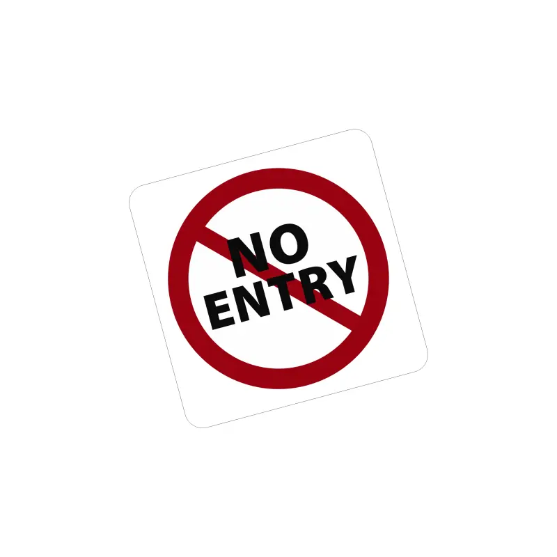 No entry, autocolant, dimensiune 90x90 mm, model 035